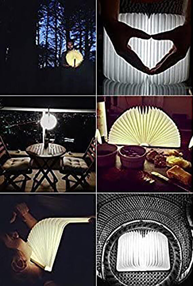 Lámpara Libro Plegable de Madera