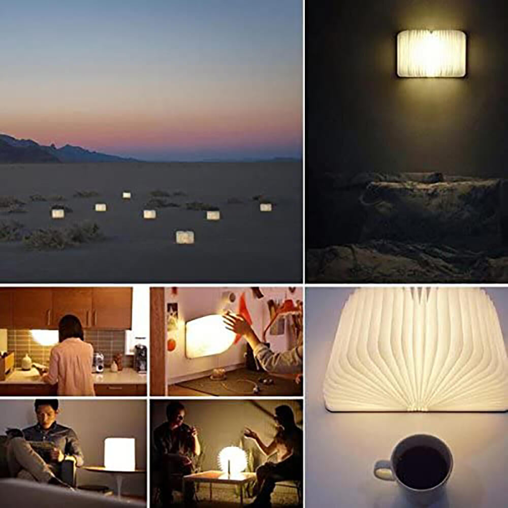 Lámpara Libro Plegable de Madera